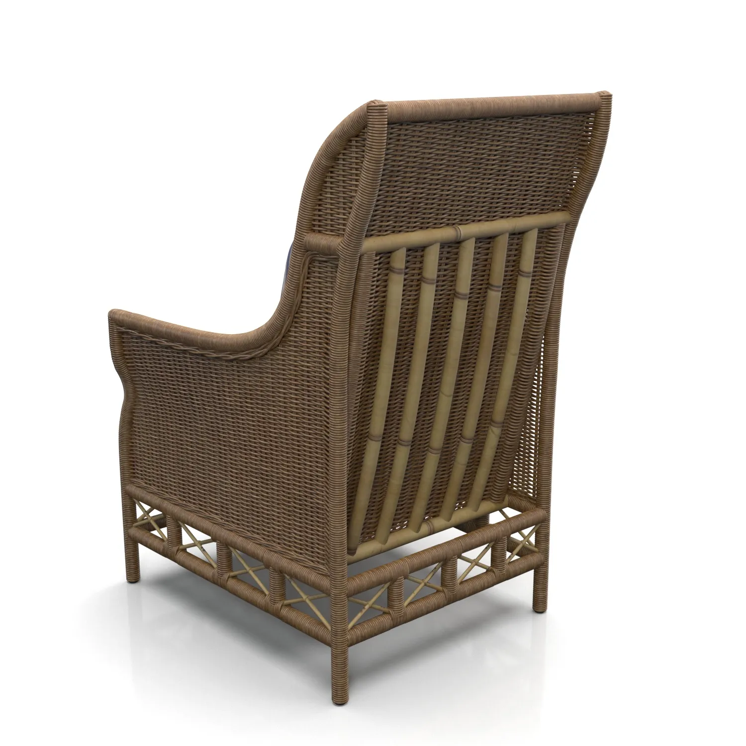 Gusto Canasta Wingback Blue Stripe PBR 3D Model_06